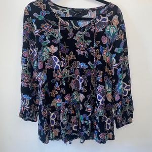 Rachel Zoe Boho Tiered Floral Top 100% Viscose size M